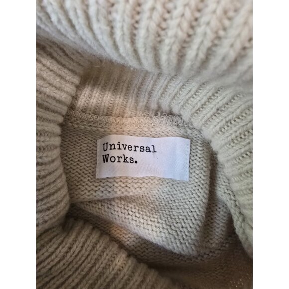 Universal Works Roll Neck Jumper Wool Blend Cream Large Classic - Picture 5 of 8